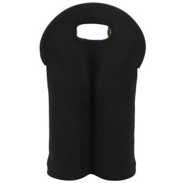 Imagem de MUNEFE Sacola do portador do vinho de, suporte isolado da garrafa de vinho do neoprene de duas garrafas, suporte da garrafa do tote do portador para viagens, piquenique, festa