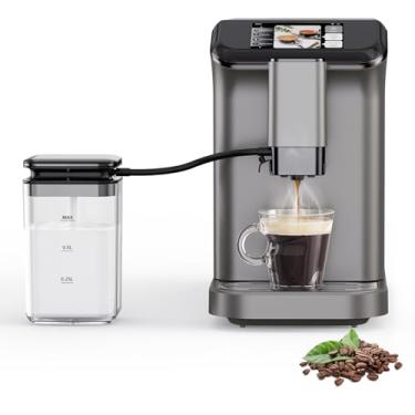 Imagem de GustoWave Máquina de café expresso com espumador de leite – totalmente automática, 4 opções de bebidas, moedor embutido, tela sensível ao toque intuitiva e acabamento elegante dourado