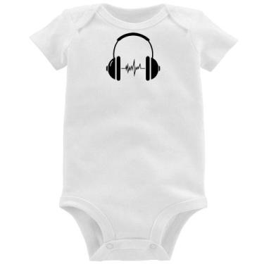 Imagem de Body Bebê Headphone Batimentos - Foca na Moda, Branco, GG