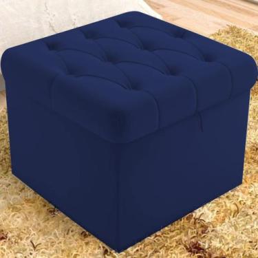 Imagem de Puff Baú Malli 40X50X50 Suede Azul Marinho - D A Decor