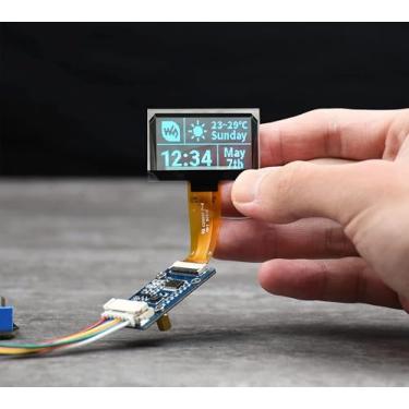 Imagem de OLED transparente de 1,5 polegadas, compatível com RPi 5/4B/3B+/3B/A+/Pi Zero W/Pi Zero 2W, resolução de 128 x 64, interfaces SPI/I2C, chip de driver independente integrado, tela azul claro