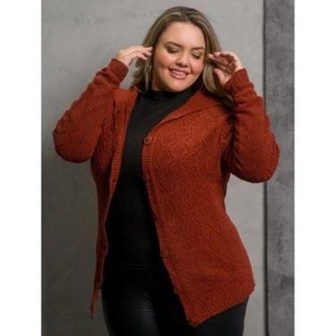 Imagem de Suéter Blusa De Frio Tricot Mousse Premium Bolso Botão Linda-Feminino