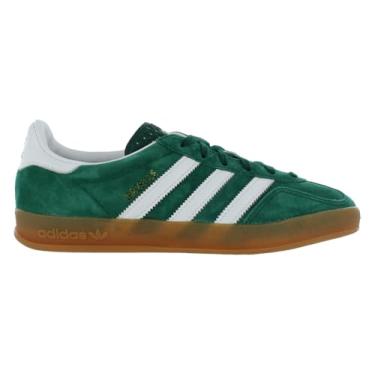 Imagem de adidas Tênis masculino Gazelle Indoor, Verde universitário/calçado branco/chiclete 2, 38