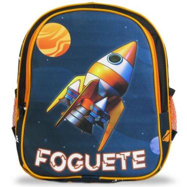 Imagem de Mochila Escolar Infantil de Costas Foguete Tam M - Vou Leve