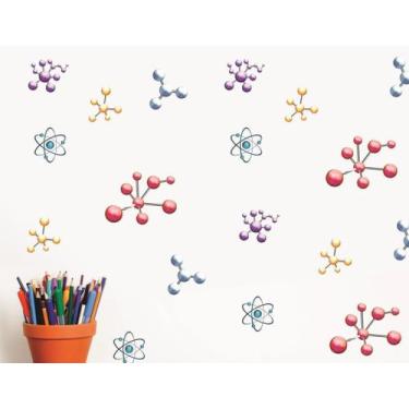 Imagem de Adesivo De Parede Moléculas - Átomos - Química - Colakoala Adesivos