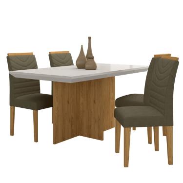 Imagem de Mesa Com 4 Cadeiras Duda 1,36 Cin/off White/capucci - Móveis Arapongas