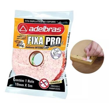 Imagem de Fita Dupla Face Banana Com Espuma Forte Alto Relevo 19mmx5m - Adelbras