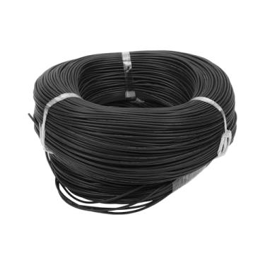 Imagem de Partuto 1 peça 18AWG fio aterramento universal para carro, automotivo, fio de alimentação de alto-falantes de carro totalmente isolado e jaqueta de toque macio TC preto 3,5 m