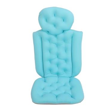 Imagem de Travesseiro de banho de corpo inteiro, travesseiro de banho, respirável, elástico, leve, dobrável, multiuso, para spa (azul)