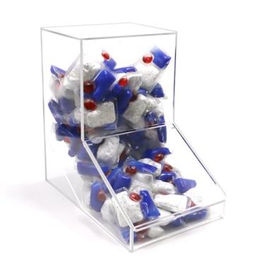 Imagem de Shonmogar Suporte De Acrílico Para Lava-Louças Com 2 Tampas, Doces E Roupas Sujas Montado Na Parede, Recipiente Transparente Cozinha Embaixo Da Pia