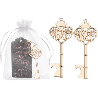 Imagem de WAYTOSUC Abridor De Garrafas 65º Aniversário Com 48 Peças, Suprimentos Para Festa 65 Anos, Chaves, Presentes Retorno Anos Bebês, Decoração (48, 65ª Chave)