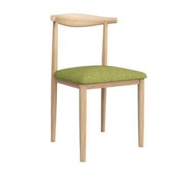 Imagem de Cadeira de jantar ergonômica com acolchoamento confortável e design resistente (cinza [almofada de tecido verde])