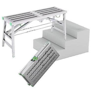 Imagem de WYUYIWH Torre de andaime de plataforma de trabalho multiuso com altura ajustável e design dobrável para reforma da casa 39,9 cm de largura.