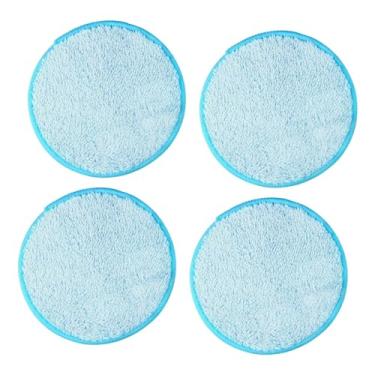 Imagem de WeiLaiKeQi 4 peças MOP rotativo MOP SUBSTITUIÇÃO MOP SUBSTITUIÇÃO DA CABEÇa, FORMA ROLONHA, LAVABILIÁRIA DA MÁQUINA, Limpeza fácil para limpeza de piso MOP PADS, Azul