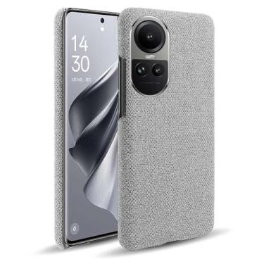 Imagem de Capa para OPPO Reno 10 PRO 5G,Capa desenhada em lona,Case Protetora Ultrafina com Empunhadura Macia,Design em Tecido Antichoque e Antiarranhões-Light gray