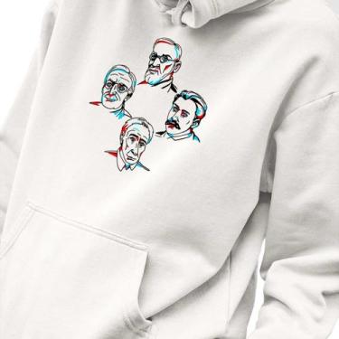 Imagem de Blusa Moletom Masculino Estampado Os Caras Psicologia em Algodão Fio 3