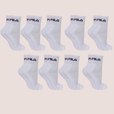 Imagem de Kit 9 Meia Tripack Unisex Cano Medio Original - Dass, Branco, 34 a 38