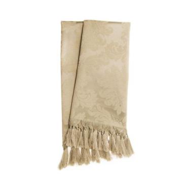 Imagem de Manta para sofá em Tecido Jacquard Bege Escuro (Fendi) Medalhão Tradic