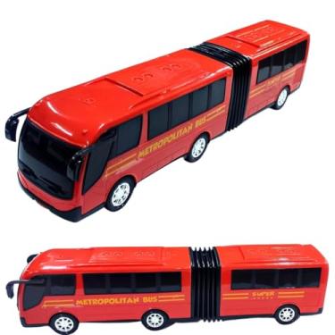 Imagem de Ônibus Metropolitano Articulado Brinquedo Plástico Grande Box Caixa (vermelho)