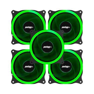 Imagem de Kit 5 Cooler Fan HQ Reinforced 15 Leds Para Gabinete 120mm - Pontogg