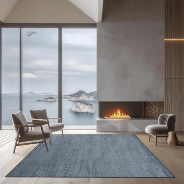 Imagem de Tapete abstrato simples de cor sólida para sala de estar, decoração moderna para casa, varanda, mesas de centro, tapetes para quarto (200 x 300 cm, 78,7 x 118 pol./Flanela-4)