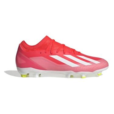 Imagem de adidas Tênis unissex adulto X Crazyfast League Firm Ground, Vermelho solar/branco/amarelo solar, 13 Women/12 Men