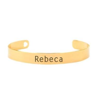 Imagem de Bracelete Personalizado Gravação Nome Rebeca Banhado Ouro 18K - 999003456-Feminino