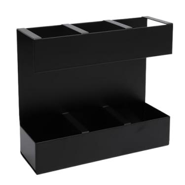 Imagem de Organizador de Palha de Palha de Ferro, Design de Drenagem Eficiente de Uso Multifuncional 3 Suporte de Utensílio de Cozinha para Bancada de Cozinha