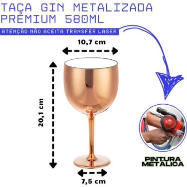 Imagem de KIT 30 Taças Gin 580ml Metalizadas Premium - JR Marketing Promocional,