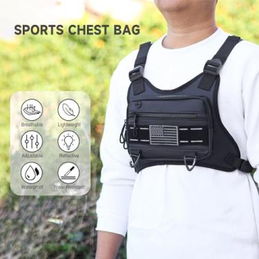 Imagem de Bolsa esportiva respirável Bolsa de tórax saco de colete refletivo resistente à água para homens