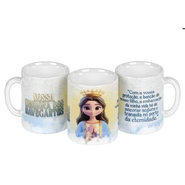 Imagem de Caneca branca católica santinhos (17386)