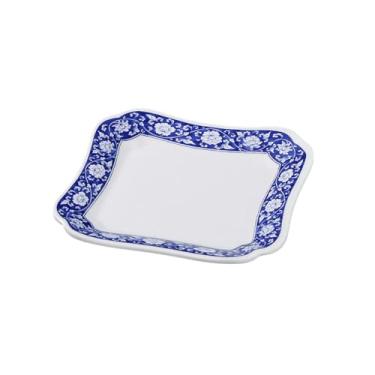 Imagem de Prato de prato frio estilo nórdico comercial doméstico delicado cor quadrada imitação porcelana refogada - prato quadrado de renda de 16,5 cm