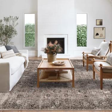 Imagem de GarveeHome Tapetes laváveis de 25 x 30 cm para sala de estar, quarto grande, debaixo da cama, lã sintética, macia, antiderrapante, floral, boho, vintage, extra grande, para sala de jantar, escritório