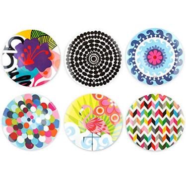 Imagem de French Bull Pratos sortidos de melamina - Conjunto de 6 peças - Prato de jantar de melamina, servir, festa, travessa, prato (prato de salada de 23 cm, sortidos)