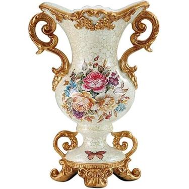 Imagem de Vasos De Flores Grandes Resi Reretro De Estilo Europeu Para Livig Diig Quarto Mesa Cesto Quarto Kitche Escritório Hotel Home Decoratio Jarro Decorativo Alto Had-paited