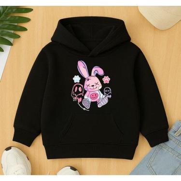 Imagem de Moletom Canguru Feminino Infantil Estampa Coelhinha Street Menina Moci