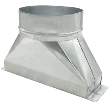 Imagem de Kit de ventilação de micro-ondas redondo a retangular de 15,2 cm x 25,4 cm x 3-1/10.2 cm - Exaustor de duto de aço galvanizado resistente, acessórios de duto de exaustão e conexão, adaptadores de capô