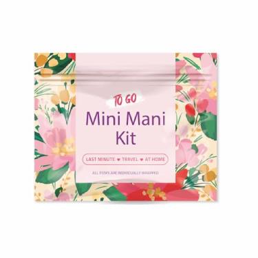 Imagem de Kit Mini Mani – Conjunto de manicure descartável com cortador de unhas, lixa, tampão, bastão de cutícula e removedor de esmalte – Kit compacto de cuidados com as unhas de uso único para viagens, bolsa