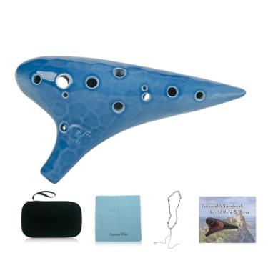 Imagem de OcarinaWind Onda do oceano profissional, 12 furos, ocarina de cerâmica, artesanato com rachaduras no gelo, alto C