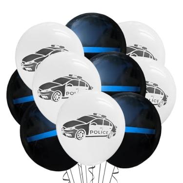 Imagem de Malayan Products Police Car Balloons 12 Count Latex, Thin Blue Line Birthday Decorations, Law Enforcement Theme, Cop Event, Officer Party, 12Inch Standard Size