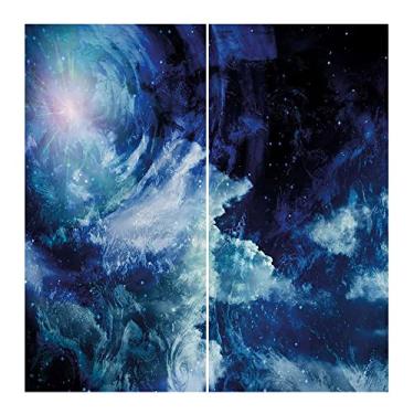 Imagem de Cortinas blecaute com bolso de haste para quarto, nuvem de gás nebulosa na esfera celestial universo temático infinito design arte impressão galáxia, para sala de estar ou quarto, L 106 x C 213 cm