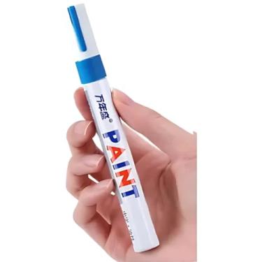 Imagem de Caneta Permanente Prova D'água Tênis Pneu Tecido Tinta a Óleo (Azul)