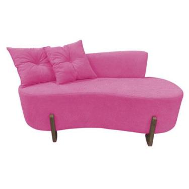 Imagem de Namoradeira Sofá Feijão Luna Orgânica Couro Rosa Pink - Mansão Decor