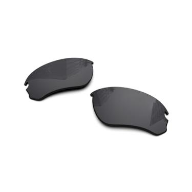 Imagem de Lentes de reposição polarizadas de 1,6 mm para óculos de sol Oakley Flak Draft OO9364 67 mm, proteção UV, lente espelhada escura, peças de reparo e kit (preto escuro)