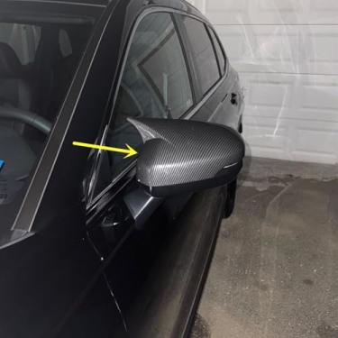 Imagem de ZiWen Capa de espelho retrovisor de porta preta brilhante de fibra de carbono esportiva para Honda CRV CR-V 2023 2024 2025 2026 (chifre de boi com impressão de fibra de carbono)