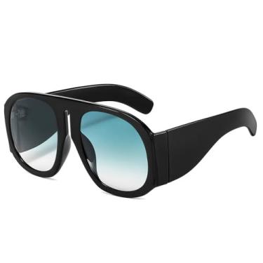 Imagem de Óculos de sol grandes Goggle femininos Steampunk armação grande lente degradê óculos de sol femininos, C7 preto, verde, tamanho único