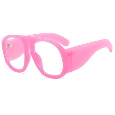 Imagem de Óculos de sol grandes Goggle femininos Steampunk armação grande lente degradê óculos de sol femininos, rosa, transparente, tamanho único