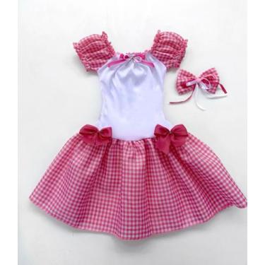 Imagem de Vestido Caipira São João Quermece Xadrez Infantil Adulto  Envio Imedia