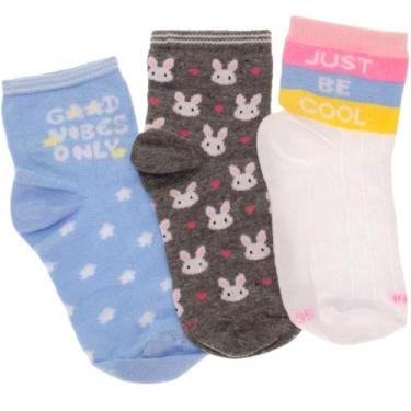Imagem de Kit Meia 3 Pares Infantil Menina Cano Médio em Algodão Trifil T5028k, 