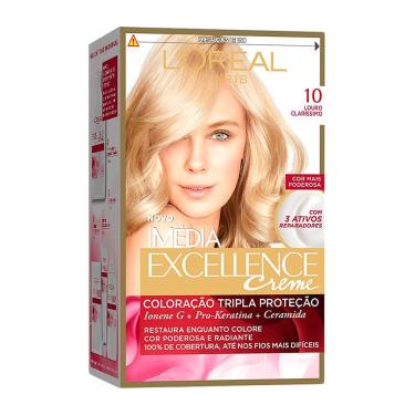 Imagem de Tintura Creme Imédia Excellence L`oréal Louro Claríssimo 10 Kit